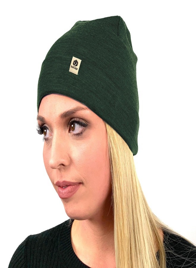 Bush Edge 100% Merino Wool Cuff Beanie Hat (Forest Green) - Image 2